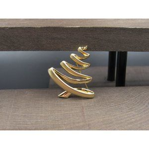 Gold Over Sterling Silver Fancy Tree Pin Brooch